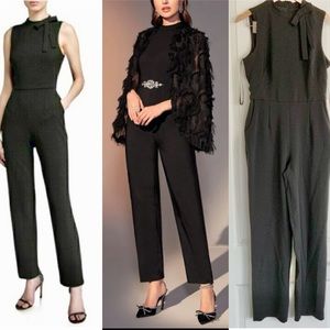 Maggy London Black Sleeveless Bow Neck Jumpsuit Size 6